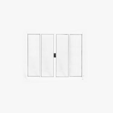 Imagem de Janela de Alumínio de Correr 120x150cm 4 Folhas sem Grade Plus Lux Esquadrias Branco