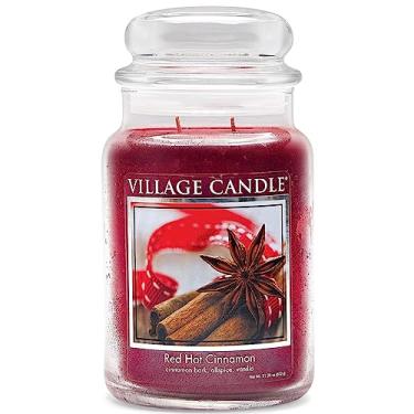 Imagem de Village Candle Vela perfumada de vidro grande de boticário Red Hot Cannamon, 600 g