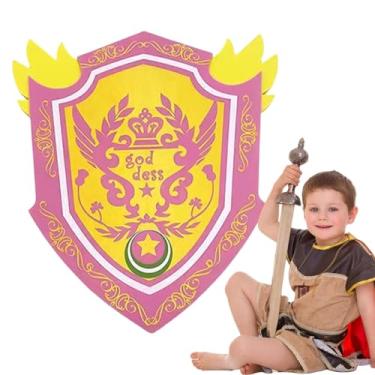 Imagem de Shakven Brinquedo de armas de escudo de espuma, brinquedo de espuma medieval de simulação | Escudo de brinquedo infantil de espuma,Acessórios de dramatização de fantasia de armas de espuma portáteis