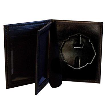 Imagem de Carteira NY City com crachá de bombeiro com matriz preta e fita amarela, Preto, One Size, Robusto/utilitário