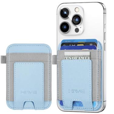 Imagem de HiWe Para carteira Magsafe, novo suporte de carteira magnética atualizado, carteira magnética de couro com ímã poderoso para iPhone 16/16 Pro/15/14/13/12, serve para 7 cartões, bloqueio RFID, azul