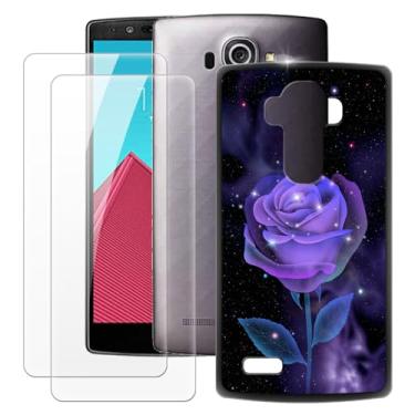 Imagem de MILEGOO Capa para LG G4 + 2 peças protetoras de tela de vidro temperado, capa ultrafina de silicone TPU macio à prova de choque para LG G4 (5,5 polegadas) rosa