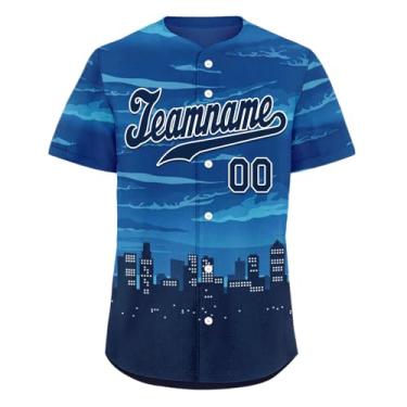 Imagem de AWSOLE Camisetas de beisebol personalizadas com design urbano uniforme de equipe de baixo para baixo, camisas masculinas, número de nome costurado, Estilo 6, P