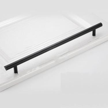 Imagem de Puxador dourado preto do armário, aço inoxidável escovado, maçaneta da porta do armário de cozinha, gaveta, puxador de hardware, alça de barra, preto 288mm