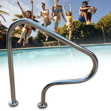 Imagem de Corrimão de segurança para piscina, corrimão de aço inoxidável 304, trilho de mão para piscina, capacidade de carga de 113 kg, fácil montagem