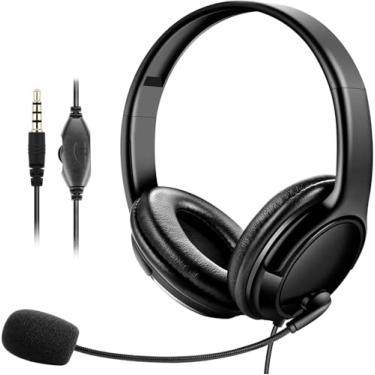 Imagem de XOSDA Fones de ouvido a granel com microfone, pacote com 10 para sala de aula, fones de ouvido com fio duráveis para crianças, estudantes, adultos, computador de escritório (OH456, 10 preto)