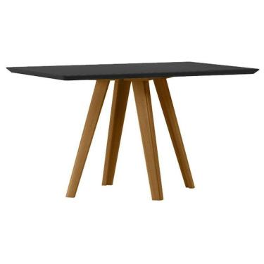 Imagem de Mesa De Jantar 160x90 Cm Mariah Com Vidro Ype Preto - New Ceval