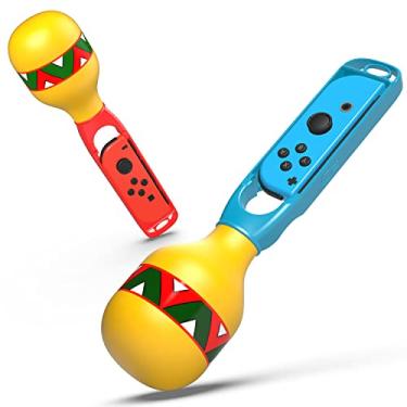 Imagem de 2 Pack Switch Game Maracas Compatible with Samba De Amigo Party Central, GH Maracas Accessories Compatible with Nintendo Switch/Switch OLED Joy Con Controller (Red and Blue)
