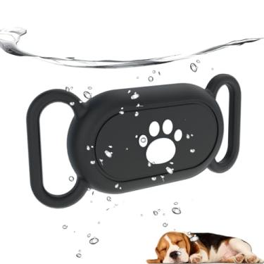 Imagem de Suporte de coleira de cachorro à prova d'água compatível com Samsung Galaxy SmartTag2, suporte oculto de silicone para rastreador GPS para Smart Tag2, coleira antiperda Tag2 (preta)