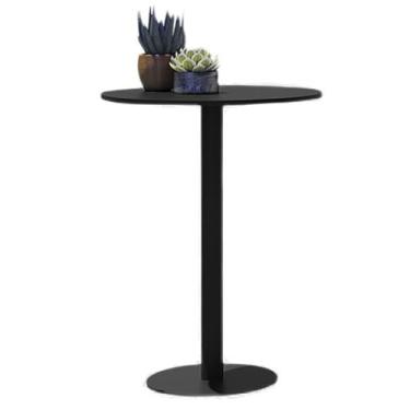 Imagem de Mesa de coquetel circular, mesa de bar alta para pub e bistrô, mesa de jantar de cozinha redonda de metal alto, uso interno ou externo, mesas de sobremesa pretas