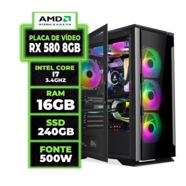 Imagem de Pc Gamer i7 3.4ghz, Rx 580 8gb, 16gb, SSD 240gb, Fonte 500w, Gabinete 