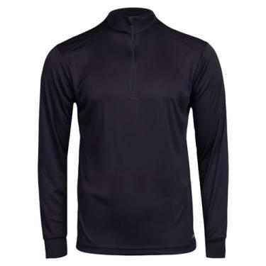 Imagem de Hot Chillys Camiseta masculina pêssego com zíper (preta, pequena)