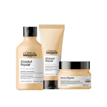 Imagem de Kit Absolut Repair Gold Quinoa Shampoo, Condicionador e Máscara - L'Or