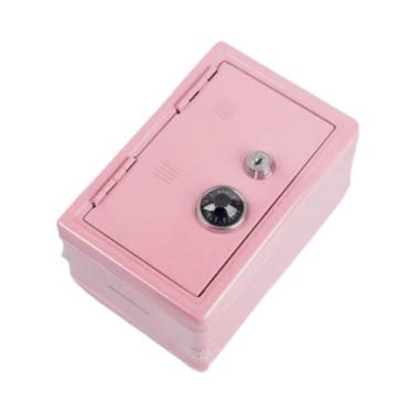 Imagem de Fancyes Cofrinho de ferro, caixa de economia de dinheiro, decoração de casa, recipiente, caixa de dinheiro, cofre, moedas, para inauguração de casa, mesa, Rosa