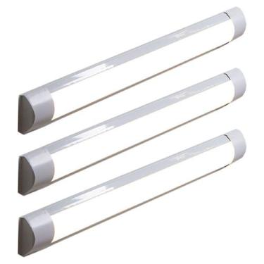 Imagem de Kit 3 Luminária Tubular Sobrepor De Led Line 36w Branco Frio - Taschib