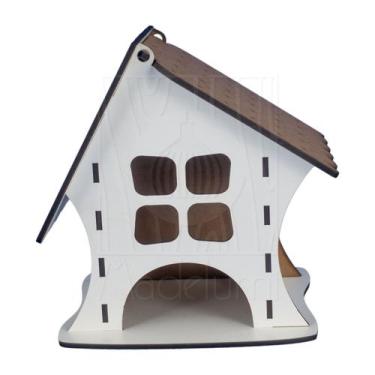 Imagem de Luminária Abajur de Mesa Casinha Madeira G9 Decoração 15CM - Madelumi