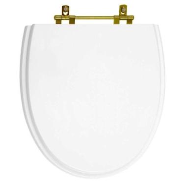 Imagem de Assento Sanitario Eros Branco Para Vaso Incepa Com Ferragem Dourada - 