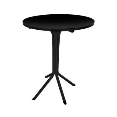 Imagem de Mesa Bistrô Baixa Preta C/ Tampo 60cm Redondo Mdf - Moveraço, Preto To