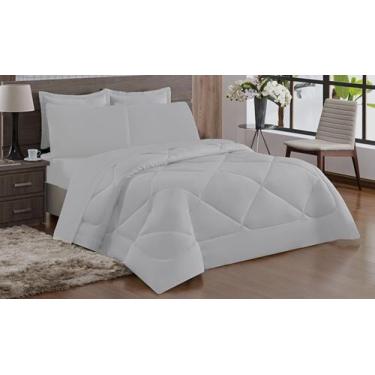 Imagem de Kit 06 Peças Casal Queen Com Edredom E Lençol Com Elástico Dupla Face 