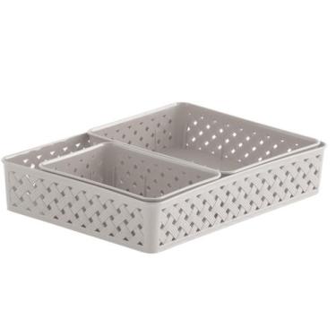 Imagem de Jogo 3 Cestas Organizadoras Rattan Creme 825 Paramount