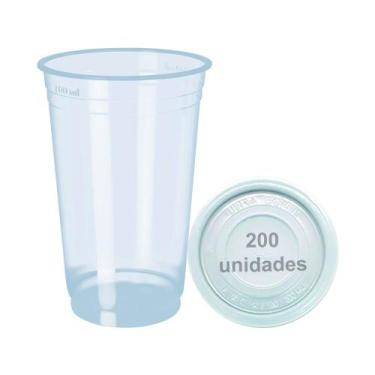 Imagem de Copo Descartável 770ml Liso 200 Unid com Tampa S/Furo Chopp - Ultra co