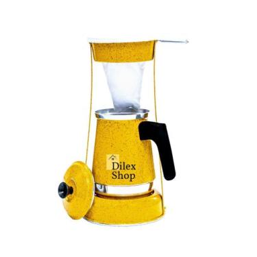 Imagem de Suporte Coador De Café Bule Amarelo Pintinha Em Alumínio - DA ALUMINIO