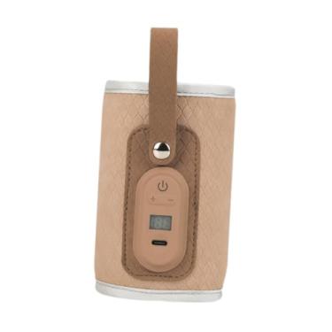 Imagem de Milageto Aquecedor de mamadeira portátil, bolsa térmica para mamadeira, alimentado por USB, termostato para manter o calor das mamadeiras para pais da família, Cáqui