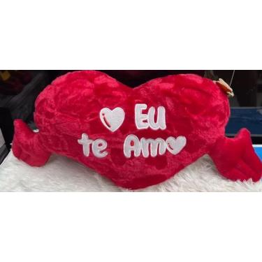Imagem de Coração de Pelúcia Almofada 59cm (F6849) Com Mãos Eu Te Amo Presente -