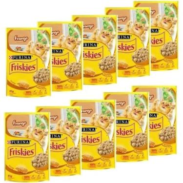 Imagem de Kit 10 Sachês Friskies Frango Ao Molho 85g Cada