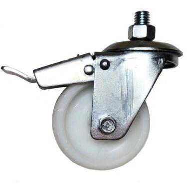 Imagem de Rodizio Girat. 3pol. Nylon Rosca 1/2'' Freio 100kg Por Roda - ABCMAIOR