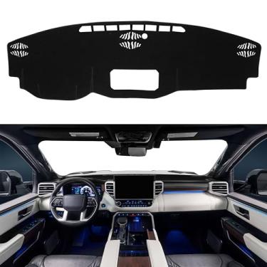 Imagem de SENSHINE Capa para painel Tundra Accessories 2022 2023 2024, capa de painel central, tapete antiderrapante, protetor de tapete, sem brilho, capa de proteção solar, ajuste personalizado, acabamento