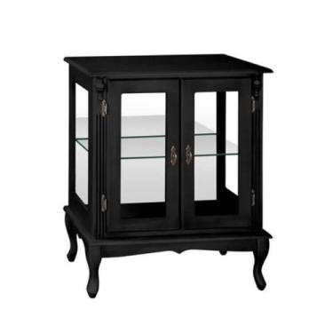 Imagem de Vitrine Baixa 92x80cm 2 Portas + 1 Prateleira de vidro e Pés Luiz XV -