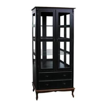 Imagem de Cristaleira 205x100cm 2 Portas +2Gavetas + Prateleiras Vidro, Espelho 