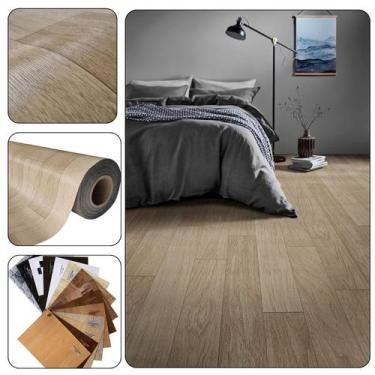 Imagem de Piso Vinil 0,7mm PVC em Manta Imita o Madeirado Rolo 1x18mt - Mob Core