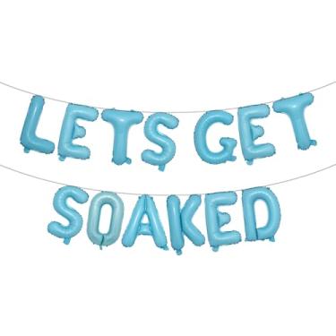 Imagem de Lets Get Soaked Birthday Decoration Pool Beach Lets Get Soaked Balloons Splish Splash Birthday Balloons Pool Birthday Party Decoration Balloons (LETS GET SOAKED Light Blue)