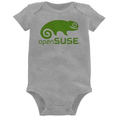 Imagem de Body Bebê openSUSE Linux Logo - Foca na Moda, Cinza, P