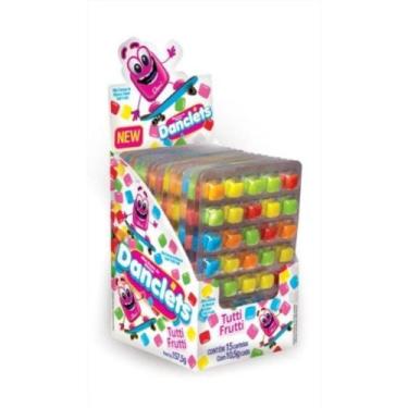 Imagem de Mini Chicletes Danclets Tutti Frutti 1CX com 15 Cartelas Danilla