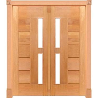 Imagem de Portal Pivotante BBB p/Vidro Mod. 335 em Madeira Maciça Cedro Arana Ca