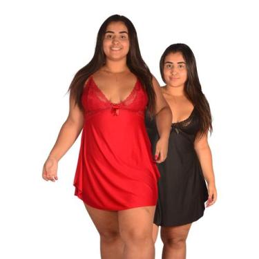 Imagem de 2 Camisolas Lisas 603 - Lynda Lingerie, Preto, Rubi, 50