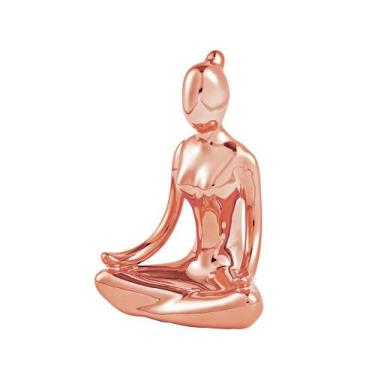 Imagem de Escultura Decorativa de Yoga em Porcelana 1 Rose G39 - Gran Belo
