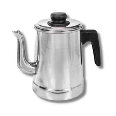 Imagem de Bule de alumínio para chá e café com 800ml e Alça preta - Sabor da Faz