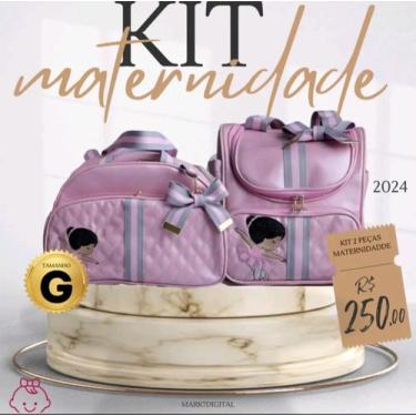 Imagem de Kit de Bolsa e Mochila Maternidade G  - RVM - Emily Baby, Rosa, 2kg