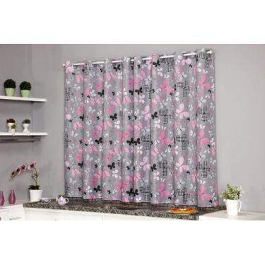 Imagem de Cortina para Decoração de Cozinha Copa Sala de Jantar Oxford Estampada