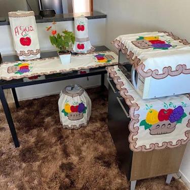 Imagem de Conjunto para cozinha bordado estampado do Nordeste 6 pçs - Nordesul B