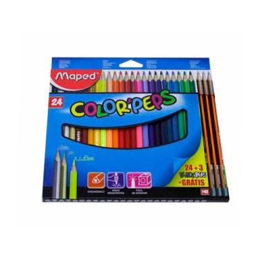 Imagem de Lápis de Cor Color Peps 24 Cores + 3 Lápis Grafite HB - Maped - 983703