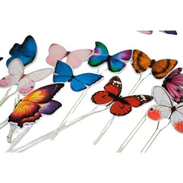 Imagem de 50 topper tag plaquinha para doces borboletas coloridas - Catias Cakes
