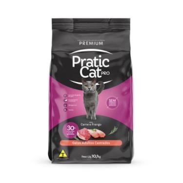 Imagem de Ração Pratic Cat Pro Gato Castrado Carne e Frango 10,1Kg - Proline