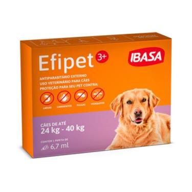 Imagem de Antipulga e Carrapatos Efipet 3+ 6,7mL para Cães de 24 a 40 kg - Ibasa