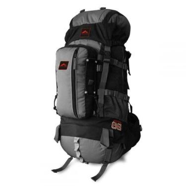Imagem de 0068 - Mochila Crampon 68 - Preto Com Cinza - Trilhas & Rumos
