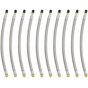 Imagem de 10 Prolongador Extensão Flexível Malha de Aço 270mm Bico De Roda